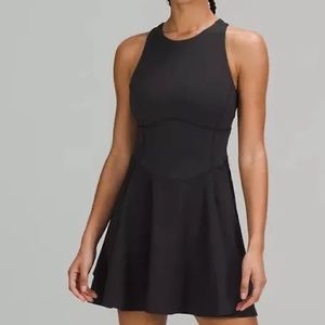 lululemon court crush dress black size 8